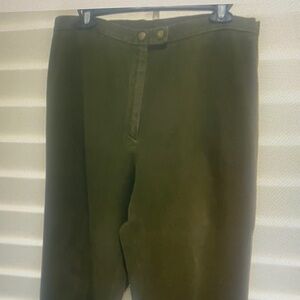 Ralph Lauren Cotton Olive Green Wide Leg Pant
